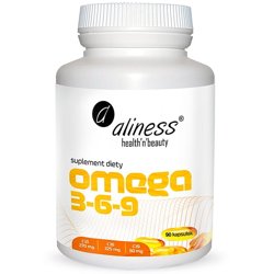 OMEGA 3-6-9 ALINESS 90 kapsułek Kwasy Omega 3 6 9 ALA EPA DHA Kwas Linolowy Oleinowy